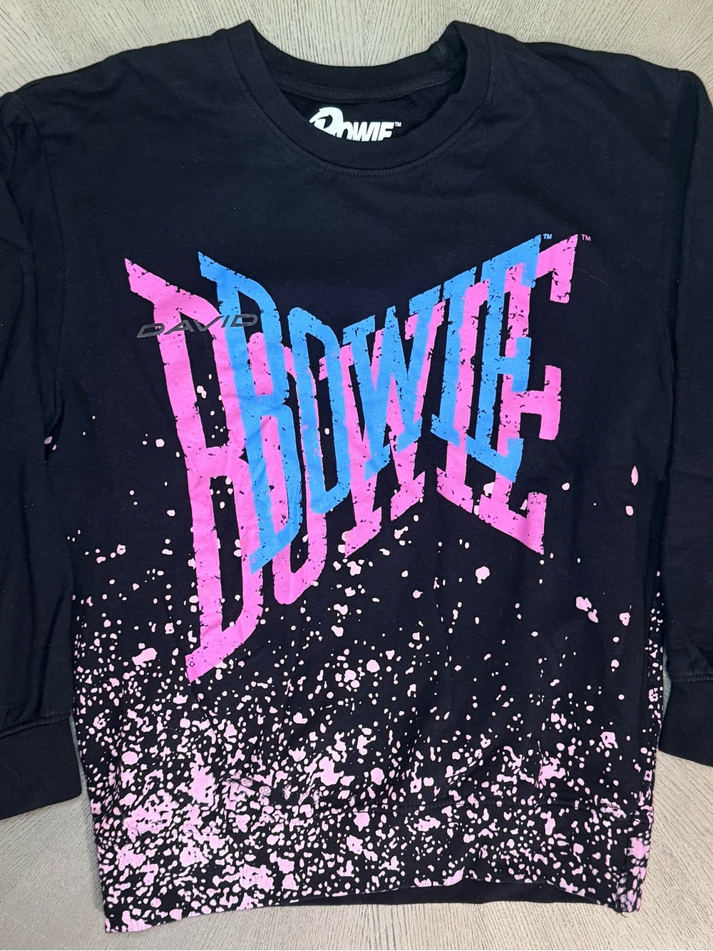 Official Licensed David Bowie Neon Splatter Women’s Long Sleeve Tee S
